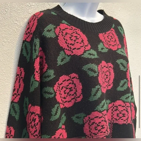 Vintage Marcella Tricot Checkered Rose Sweater - Picture 5 of 13